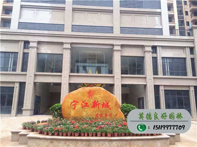廣東黃蠟石--梅州寧江新城招牌石