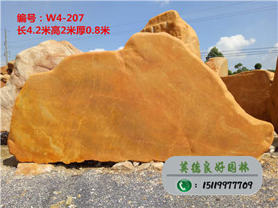 大型黃臘石價格--黃蠟石別墅區招牌石W4-207