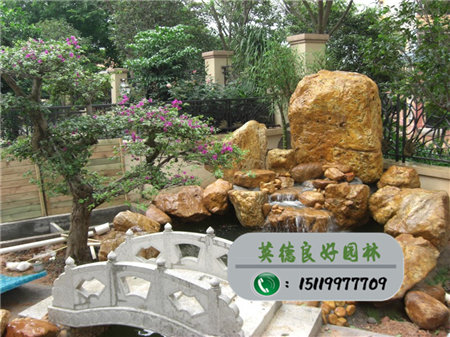 黃蠟石假山水池